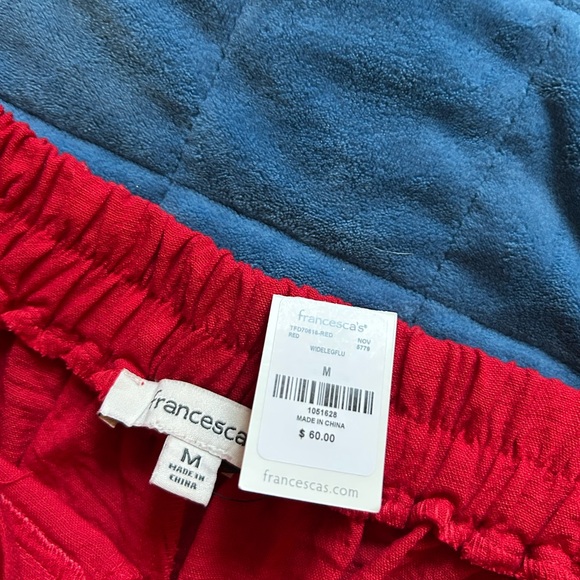 Elegant Red Wide-Leg Pants - Picture 3 of 7